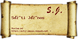 Sóti János névjegykártya